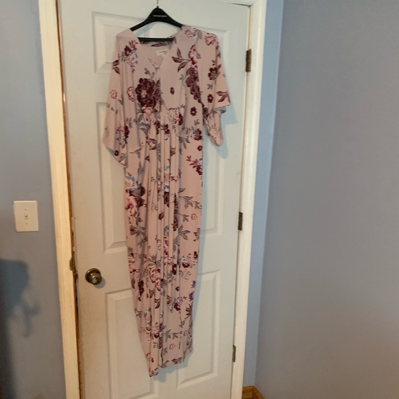 Jessica Simpson Flutter Sleeve Floral Wrap Dress - Picture 4 of 8